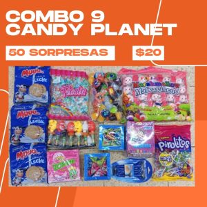 COMBO 9 CANDY PLANET 50 SORPRESAS