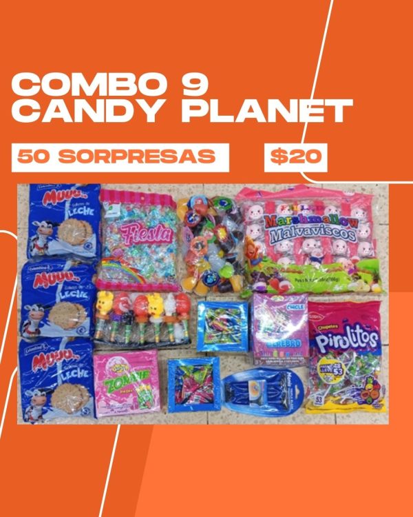COMBO 9 CANDY PLANET 50 SORPRESAS