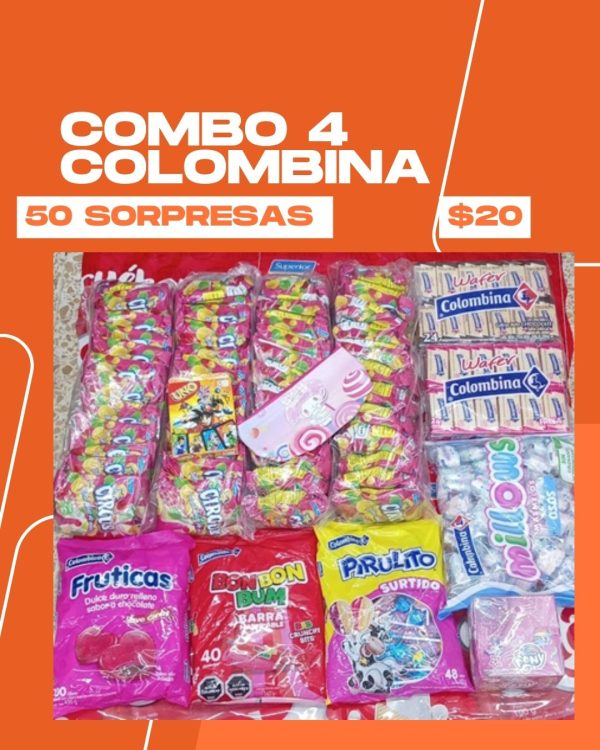 COMBO 4 COLOMBINA 50 SORPRESAS