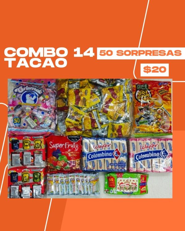 COMBO 14 50 SORPRESAS TACAO