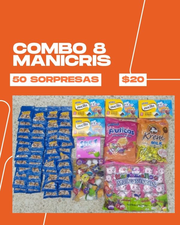 COMBO 8 MANI CRIS 50 SORPRESAS