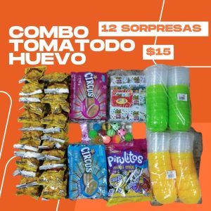 COMBO TOMATODO HUEVO 12 SORPRESAS